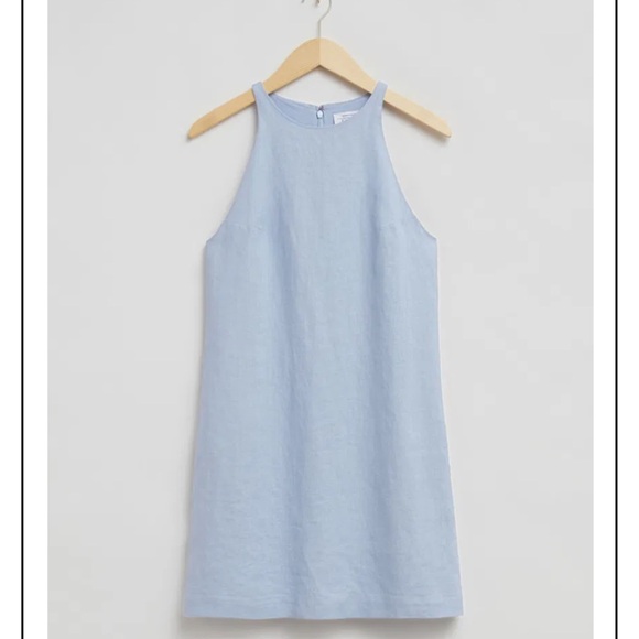 & Other Stories Dresses & Skirts - & Other Stories Light Blue Linen Midi Dress